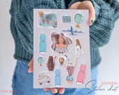Planner Stickers, Travel stickers, Summer Printable stickers, Planner Girl, Sticker Sheet, Digital Stickers, Goodnotes Stickers Pack png pdf