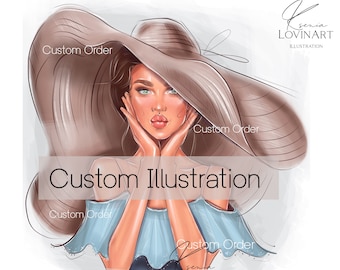 Custom Order Fashion Illustration, Customised Fashion Sketch, Custom Digital illustration, Personalised illustration