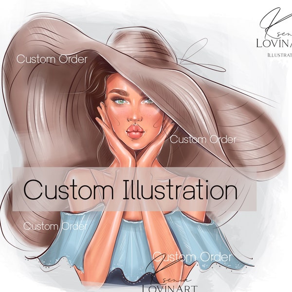 Custom Order Fashion Illustration, Customised Fashion Sketch, Custom Digital illustration, Personalised illustration