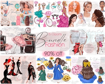 Fashion Girl Bundle,  Travel Girl clipart, Summer Vacation, Woman Bundle, African American, Black Girl Clipart, Sublimation girl Bundle png