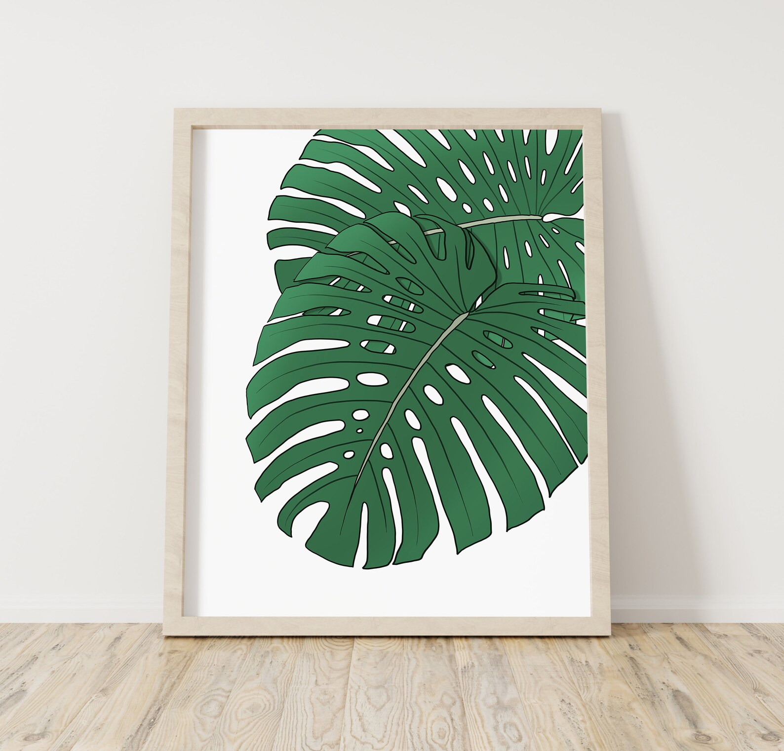 Monstera Moderntropical Monstera Leafgreen Wall - Etsy