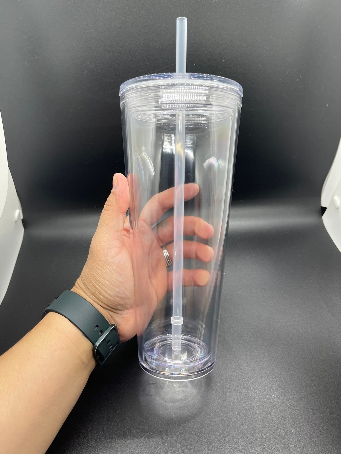 24 Oz. Double Wall Tumbler Starbucks Dupe W/pre Drill Hole Etsy