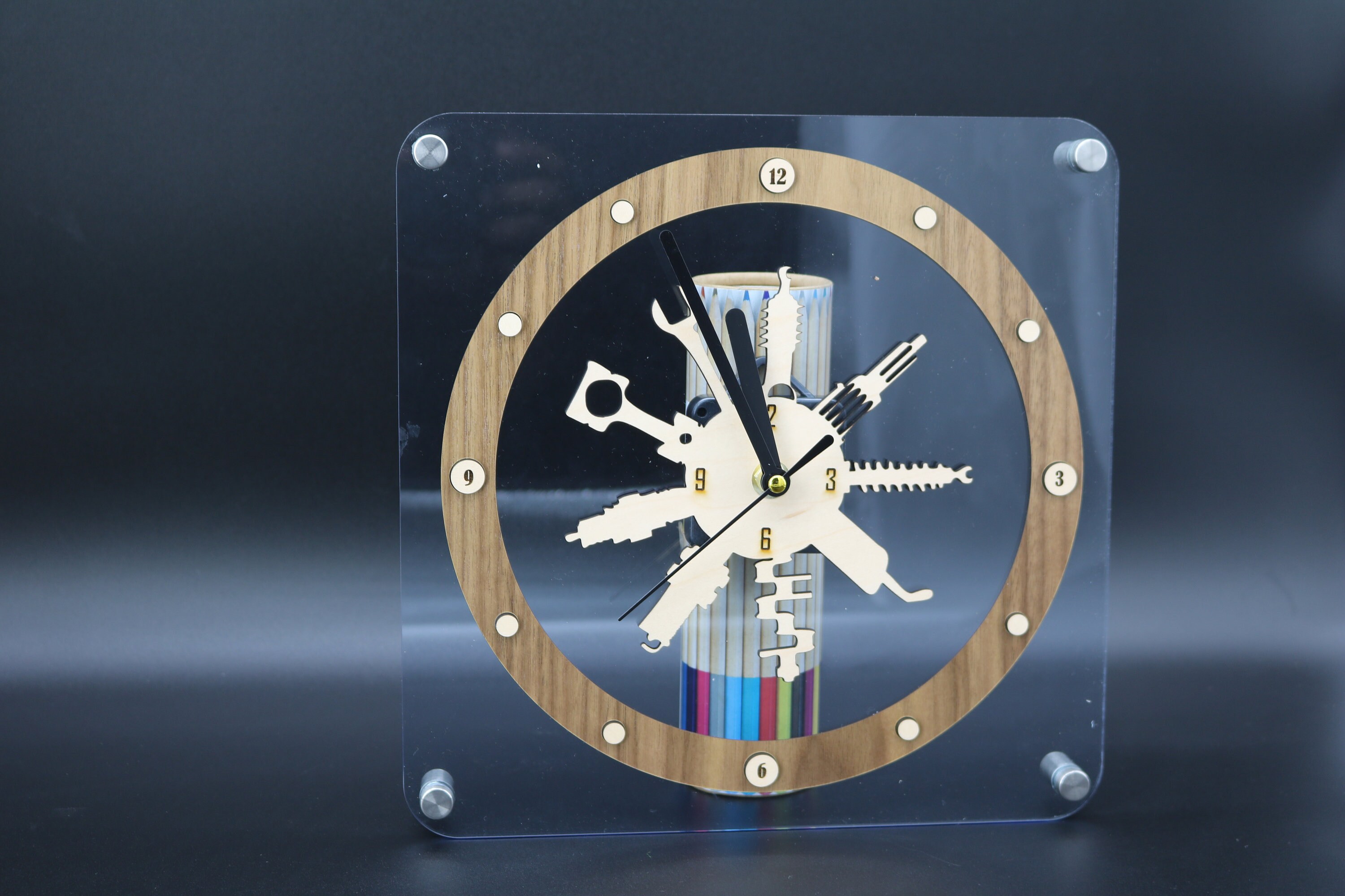 Concept Acrylic Wall Clock Multi Tool Etsy
