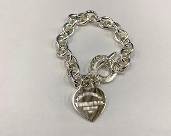 T& Co. Heart Shaped Toggle Bracelet - Sterling Silver - 7.5”