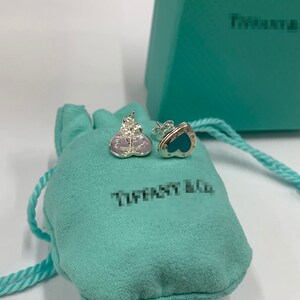 T&Co. Ritorno a Orecchini Tiffany Love Blue Heart in argento sterling 925