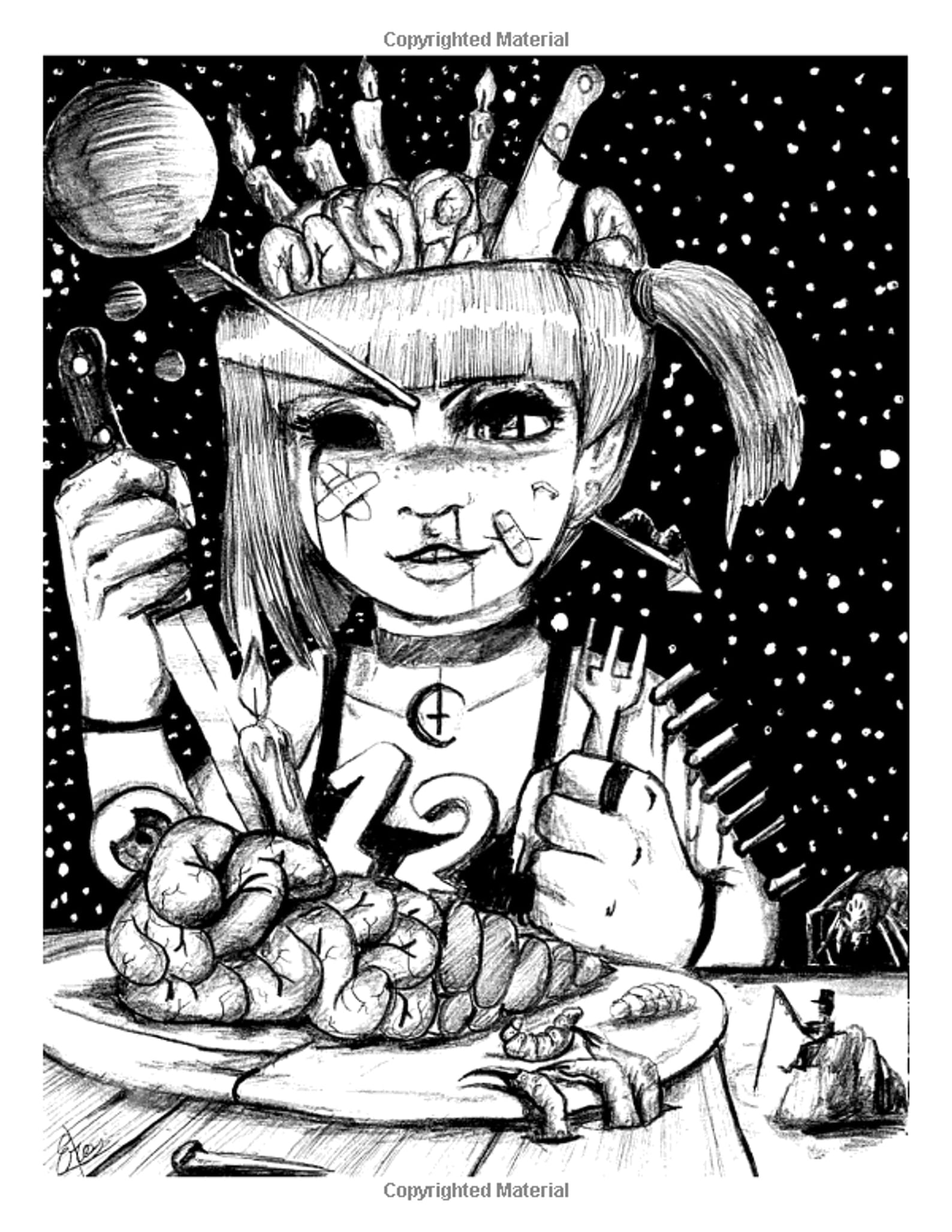 Freaky Coloring Book Scary and Creepy Creatures Coloring Book Etsy