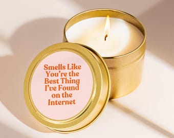 Online Dating Candle Met Online Swiped Right Gift Tinder Bumble Hinge Present Dating App Couple Love Story Matched Humor Small Gift S1401