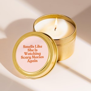 Scary Movie Candle Horror Fan Gift Scary Movies Present Horror Lover Movie Night Spooky Thriller Horror Movie Creepy Film Small Gift S1315