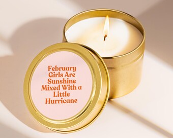 February Birthday Candle Pisces Aquarius Zodiac Gift for Her February Born Queen Hurricane Sunshine Girl Birth Month Affordable Gift S1101