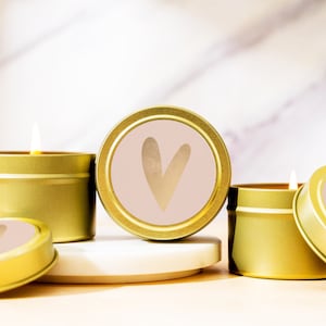 Wedding Favors for Guests Bulk Custom Candle Gift Wedding Favors Personalized Shower Favors BULK Candles 4oz/8oz Gold Tin Candle