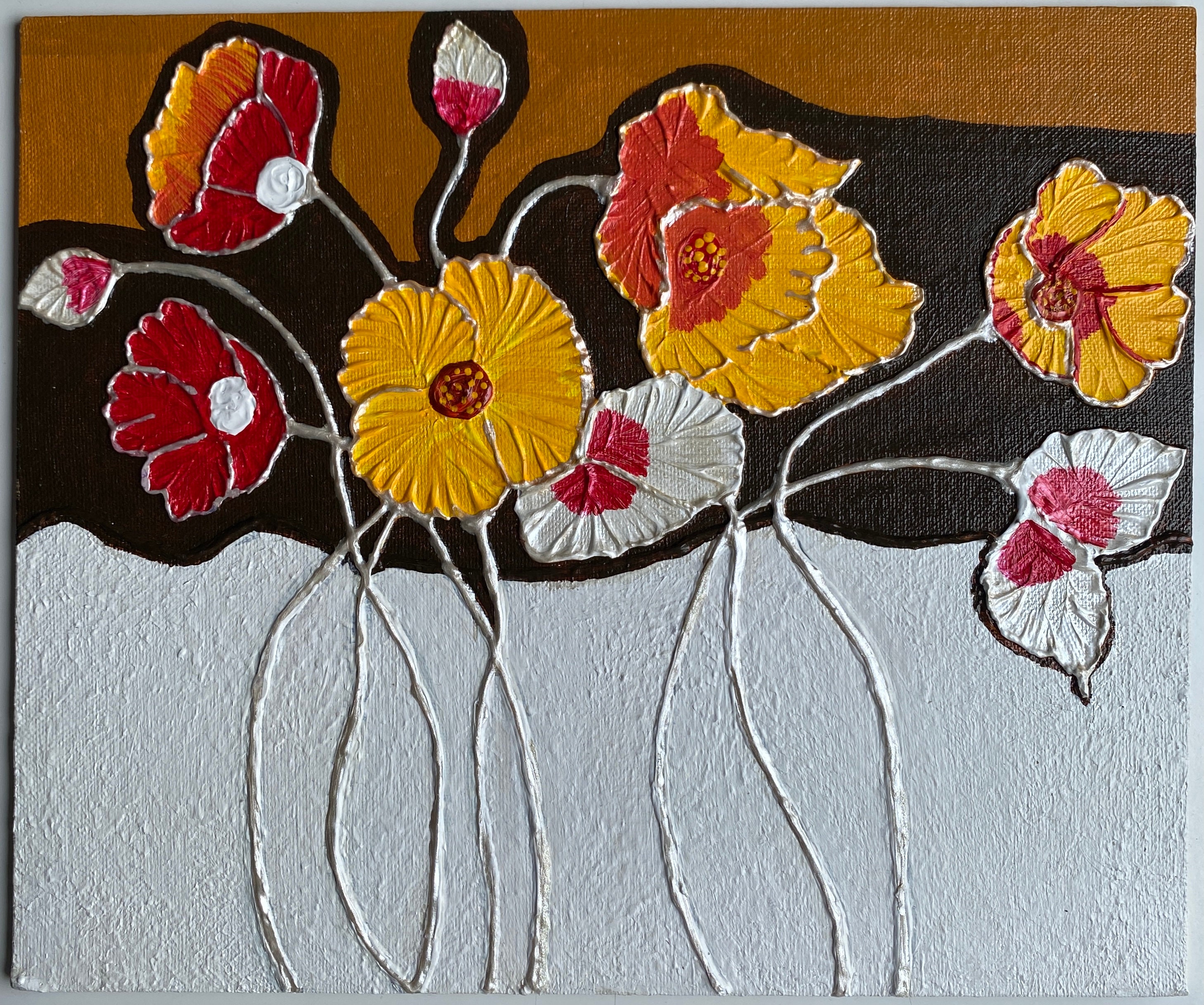 Blooming Flowers Painting Flower Art on Canvas. Canvas Wall Etsy