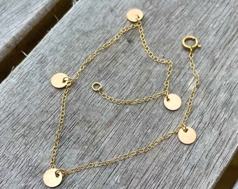 9 Karat Gold Plättchen Halskette: Münze Anhänger Halskette