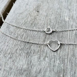 Solid Silver Belly Chain with Open Heart, Gifts for Her