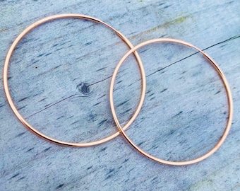 14K Rose Gold Filled 40mm Hoop Earrings