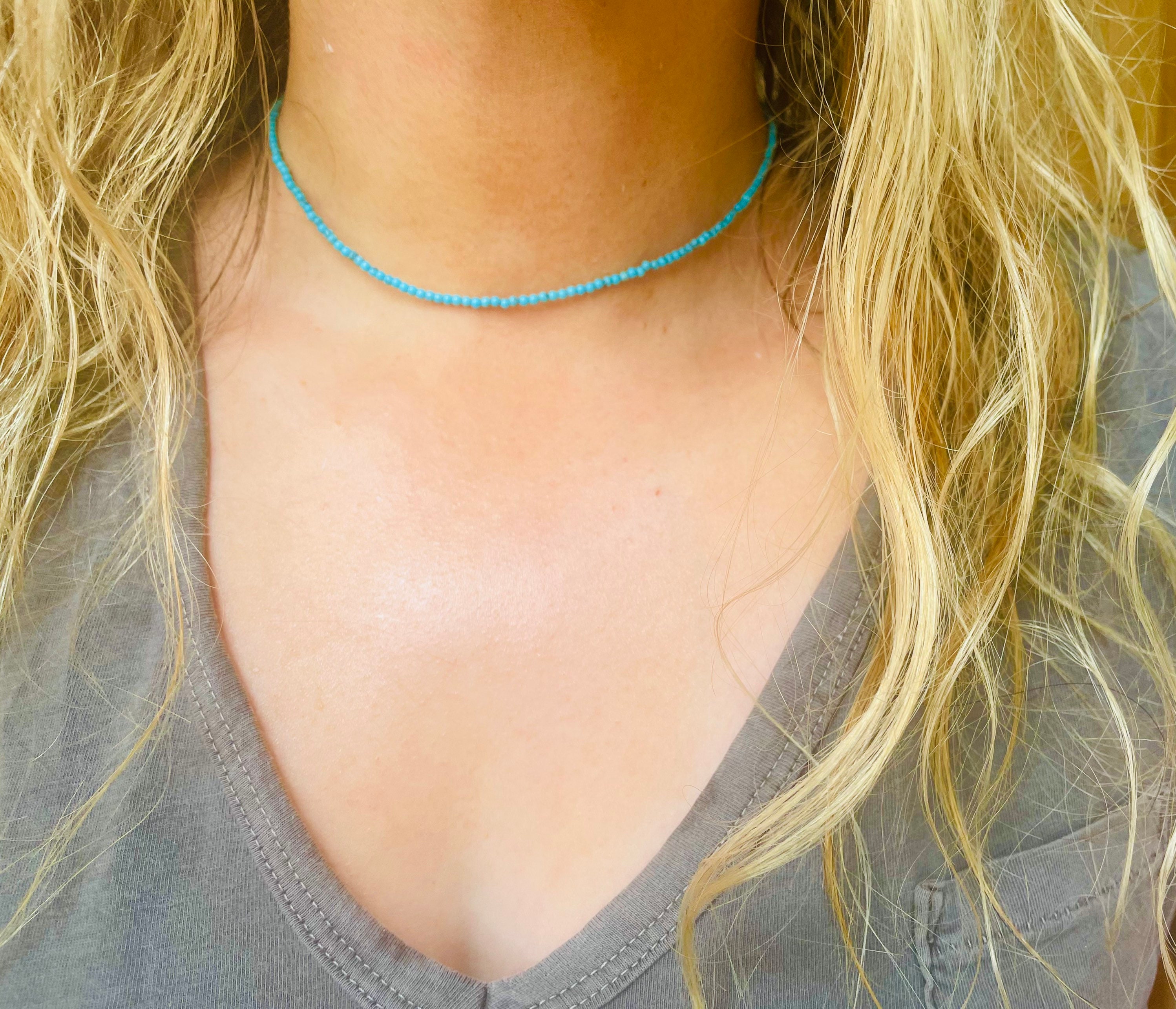 Small beaded choker best sale necklace