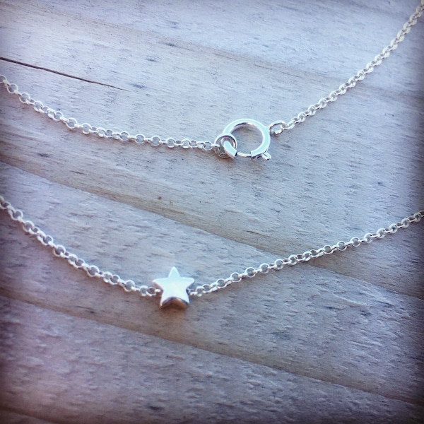 Tiny Silver Star Belly Chain, Solid Sterling Silver Belly Chain with Tiny Stars