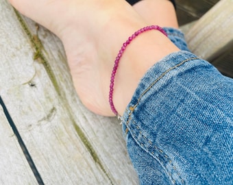 Rubin Geburtsstein Fußkettchen, Juli Birthstone