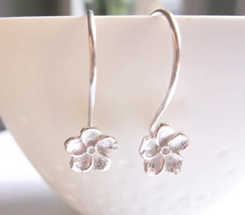 Sterling Silver Daisy Drop Earrings
