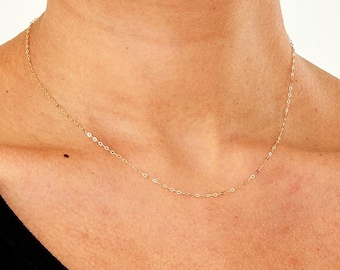 9ct Gold Fine Trace Chain Necklace, Gift for Her