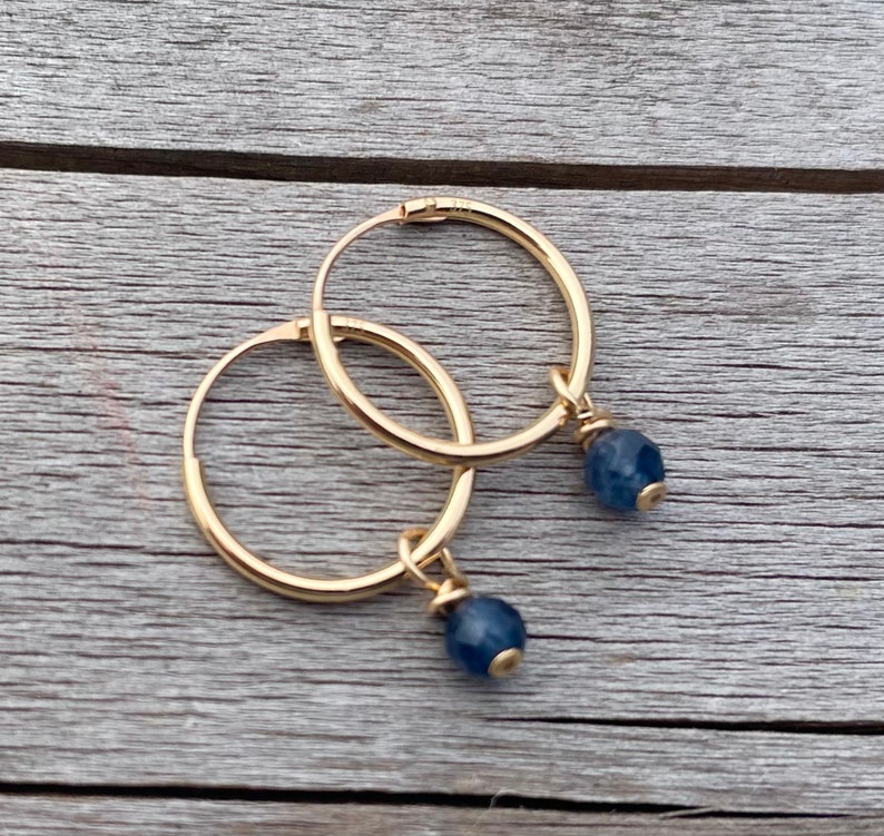 Sapphire Small 14k Gold Fill Hoop Earrings, 12mm 14K Gold Filled Hoops ...