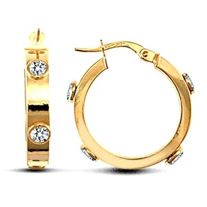 Aros de oro de 9 quilates con cristales, aros con bisagras de oro de 9 quilates de 20 mm, aros de oro de 9 quilates de 53 mm