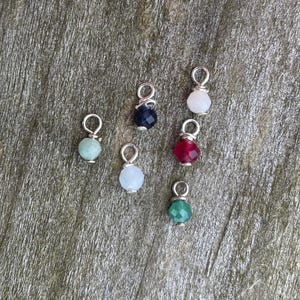Faceted Gemstone Earring Charms: Sterling Silver, Emerald, Ruby, Sapphire