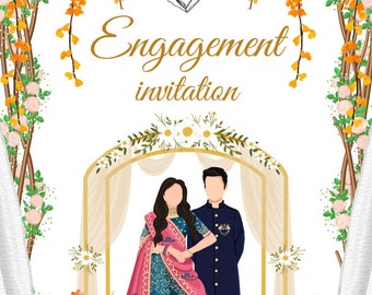 Engagement Invitation: Animated Video Card "indian Style" (digital