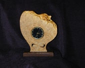 Desk Clock, Maple Burl, Live Edge