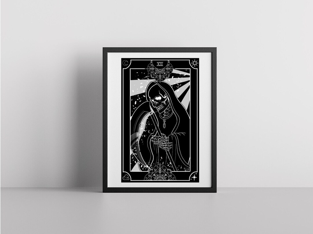 Tarot Card XIII. Death . Digital Art Print Etsy