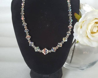 1950s vintage Exquisite Signed AB Crystal Necklace