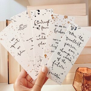 Handgemachtes Lesezeichen mit inspirierenden Zitaten von Jane Austen/ Cummings/ Hemingway | einseitig gestaltet | Buchzubehör