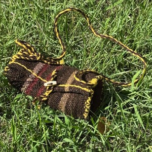 Handwoven Yak Wool Crossbody Bag: Tibetan Boho Shoulder Pouch
