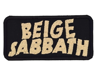 Beige Sabbath 4" inch Embroidered Patch, Hard Rock and Heavy Metal Band Parody