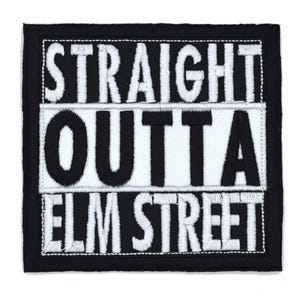 Straight Outta Elm Street 3" inch opstrijkbare/naaigeborduurde horrorfilmpatch