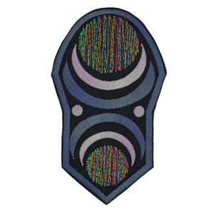 Sigil Two Art 5.25" Iron On/Sew On Embroidered Patch, Abstract Geometric Design