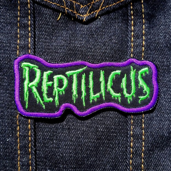 Reptilicus 3.75" inch Iron On/Sew On Embroidered Patch, Classic Kaiju Monster Movie