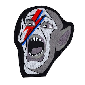 Bowie Bat Boy 4.5" inch Iron On/Sew On Embroidered Patch, Weird Wearable Art