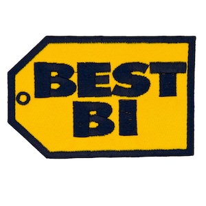 Best Bi 3.5" inch Iron On/Sew On Embroidered Patch, Queer Parody, Bisexual Pride