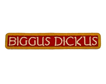 Parche bordado termoadhesivo/para coser de Biggus Dickus de 4,5 pulgadas, humor cinematográfico.