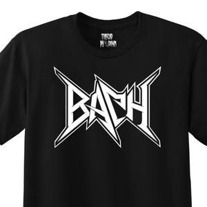 Camiseta de compositor de música clásica de estilo heavy metal, Bach