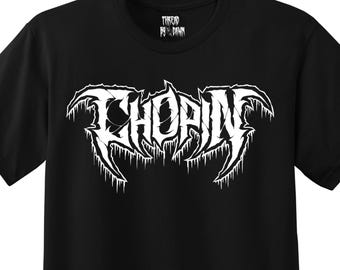 Camiseta de Chopin, compositor de música clásica de estilo heavy metal