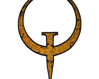 Parche bordado termoadhesivo/para coser de Quake I de 10,25 pulgadas; videojuego clásico de disparos retro de los 90.