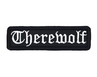 Parche bordado termoadhesivo/para coser de Therewolf de 9,5 cm (3,75 pulgadas), de terror y humor.