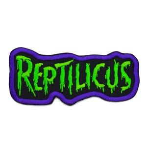 Reptilicus 3.75&quot; inch Iron On/Sew On Embroidered Patch, Classic Kaiju Monster Movie