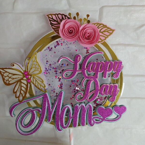 caketoppers shaker cute files happy mothers day mom day silhouette and cricut Studio and SVG format