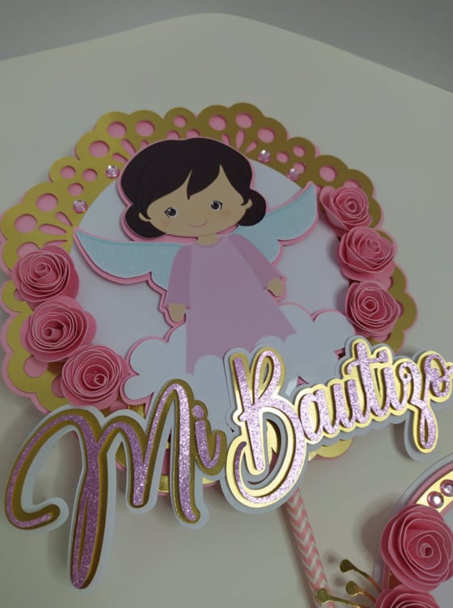 Cake topper christening topper for christening cake for girls Etsy