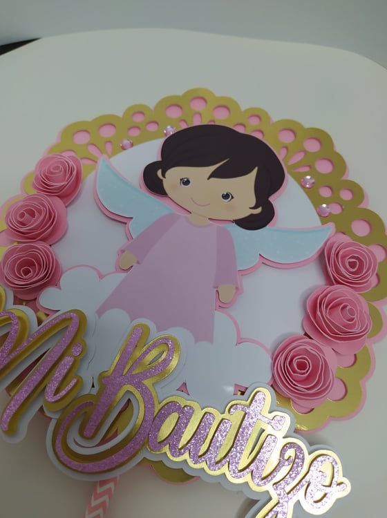 Cake topper christening topper for christening cake for girls Etsy