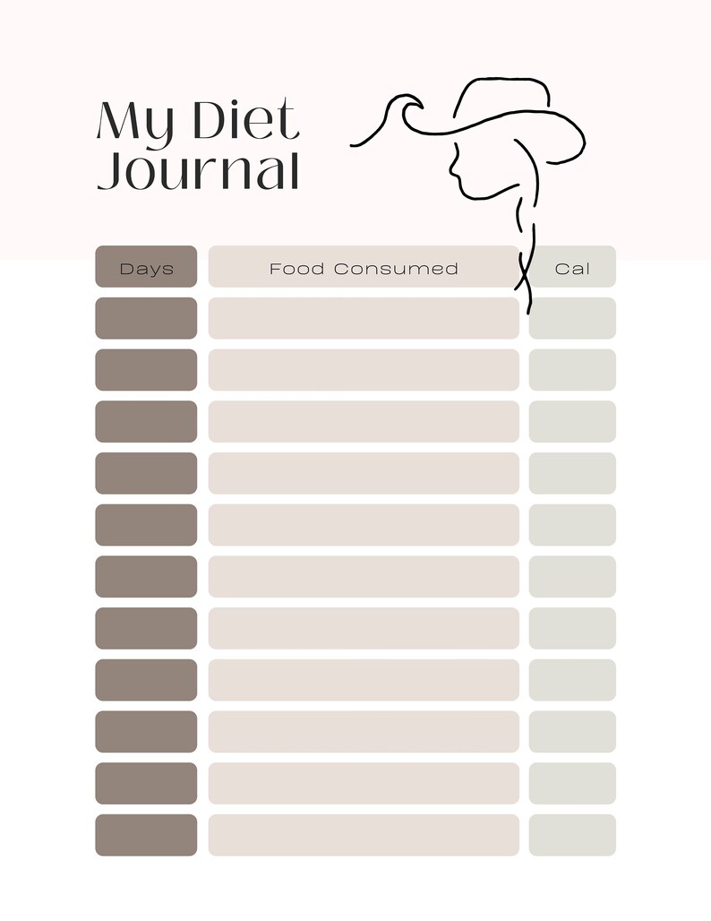 Meal Planner Printable Daily Food Journal Meal Prep Planner Food Diary ...