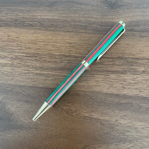 Red and green wooden pen Pen- Handspun Pen- Wood Lathe- Custom Pen- Writing Pen- Fathers Day Gift- wood