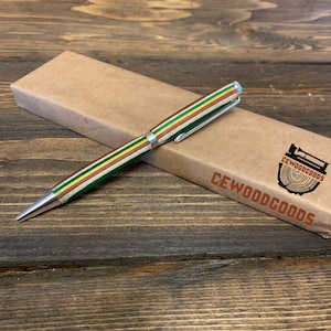 Handcrafted Ballpoint Pen- Multicolored Ballpoint Pen- Red, yellow, and green Pen- Hand-turned Wooden Pen- Wooden Pen- Fathers Day Gift